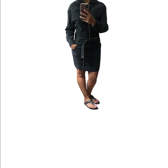 ZIP-FRONT Black DENIM DRESS - GABRIELLE UNION COLLECTION - Size Small NWT - Picture 5 of 10